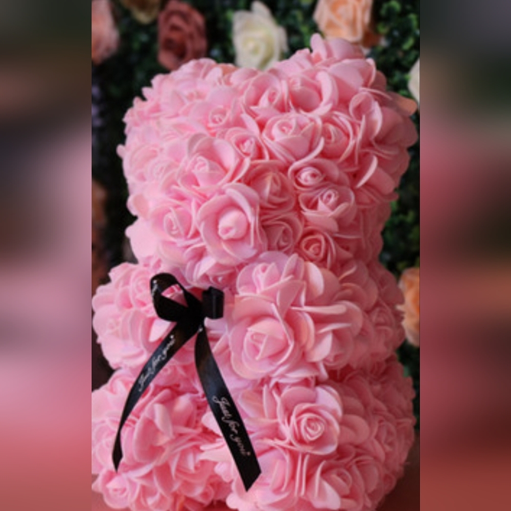 Pink Rose Teddy Bear